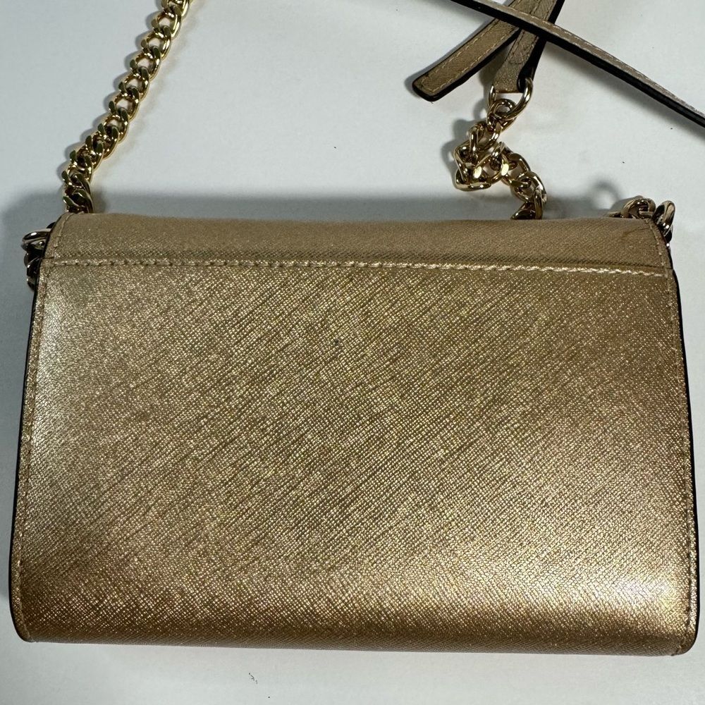 Michael Kors Gold Glitter Crossbody Purse - Picture 6 of 7